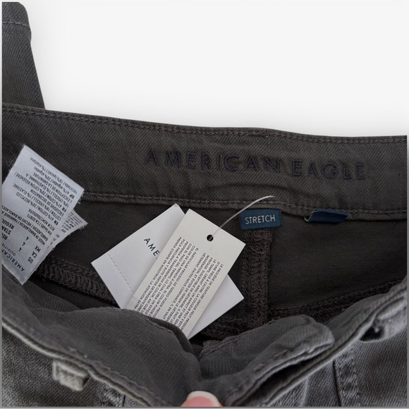 American Eagle womens super high rise baggy wide leg jeans size 4 gray NWT - Picture 7 of 8